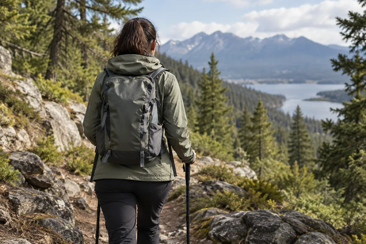 Doğa yürüyüşü için outdoor mont kullanımı